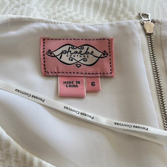 Phoebe Couture Ivory Drop Waist Dress Size 6 Flapper Inspired Gatsby - Picture 6 of 7